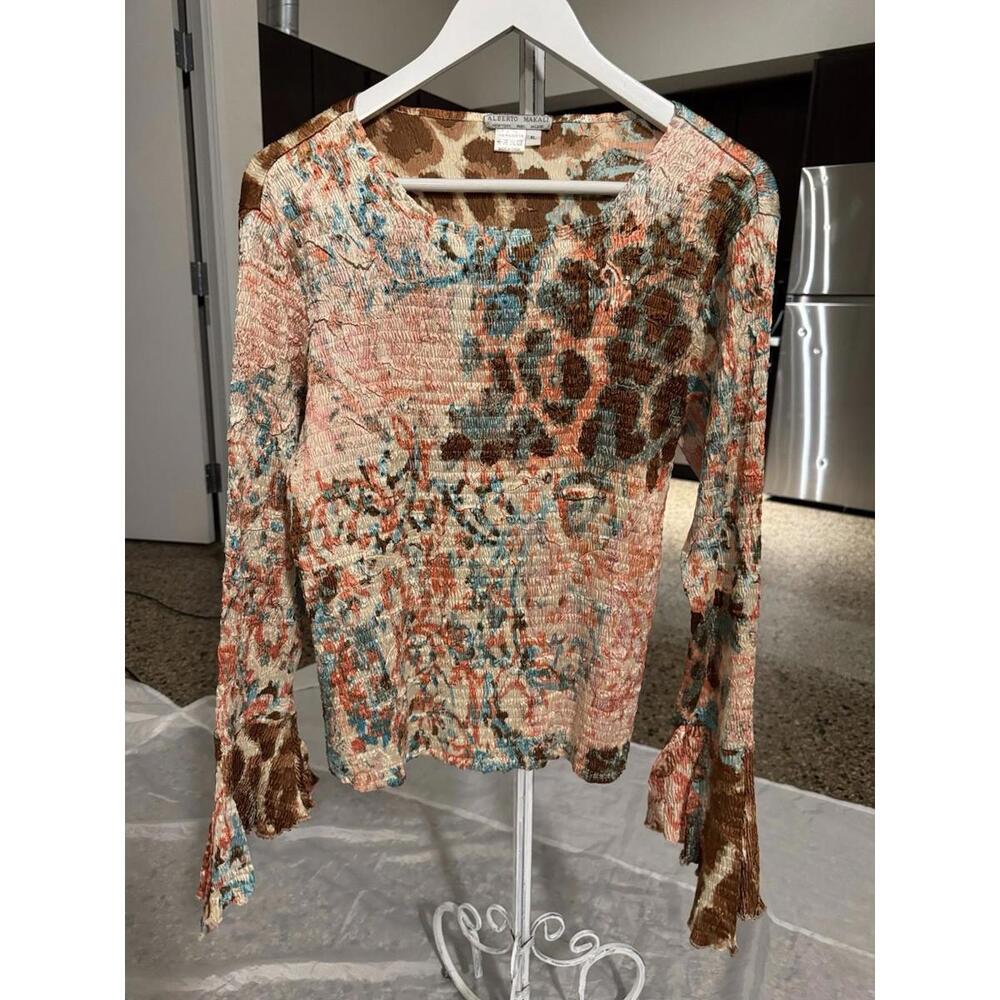 Alberto Makali Blouse Top Long Sleeve Bell Sz Xl  Womens